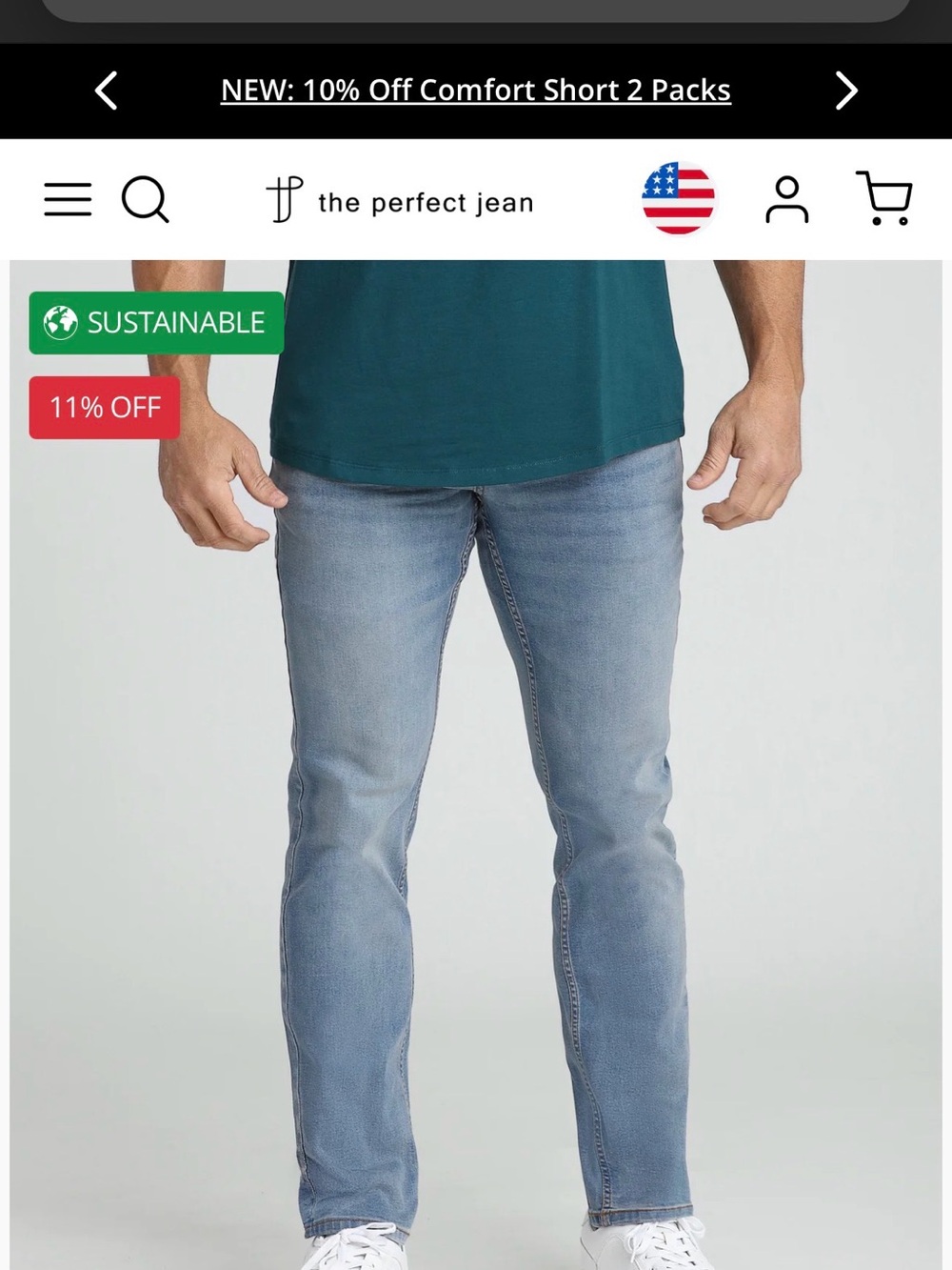 The Perfect Jean - Light Wash Slim Jeans - Light Blue 34 x 32 - Picture 9 of 9